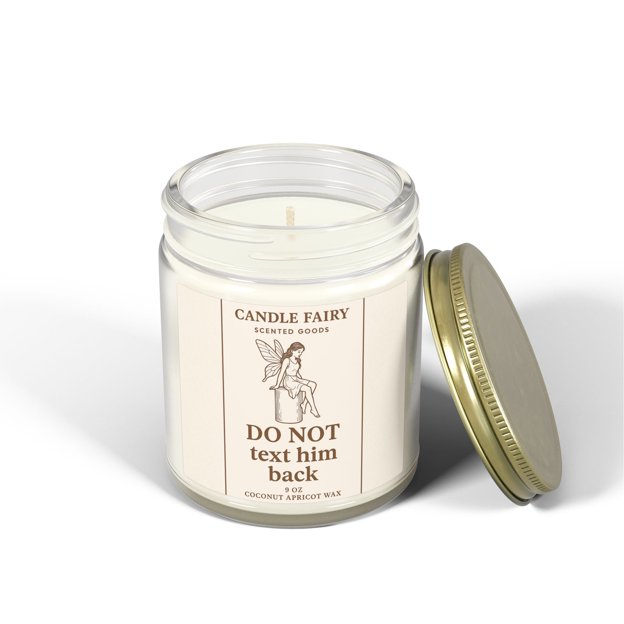 Do Not Text Him Back Scented Candle — Coconut Apricot Wax (9oz)