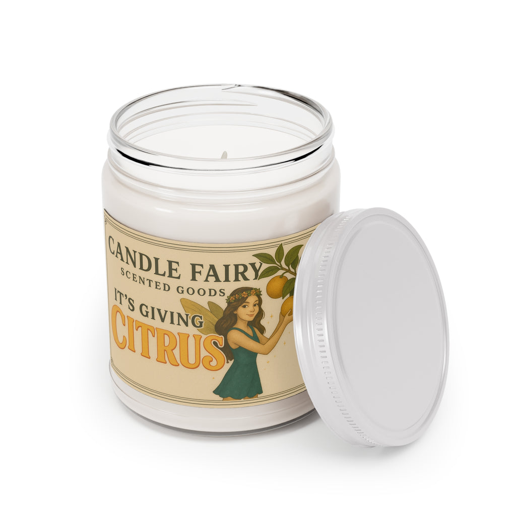 It's Giving Citrus Soy Candle - 9oz Scented Jar (White Lid)