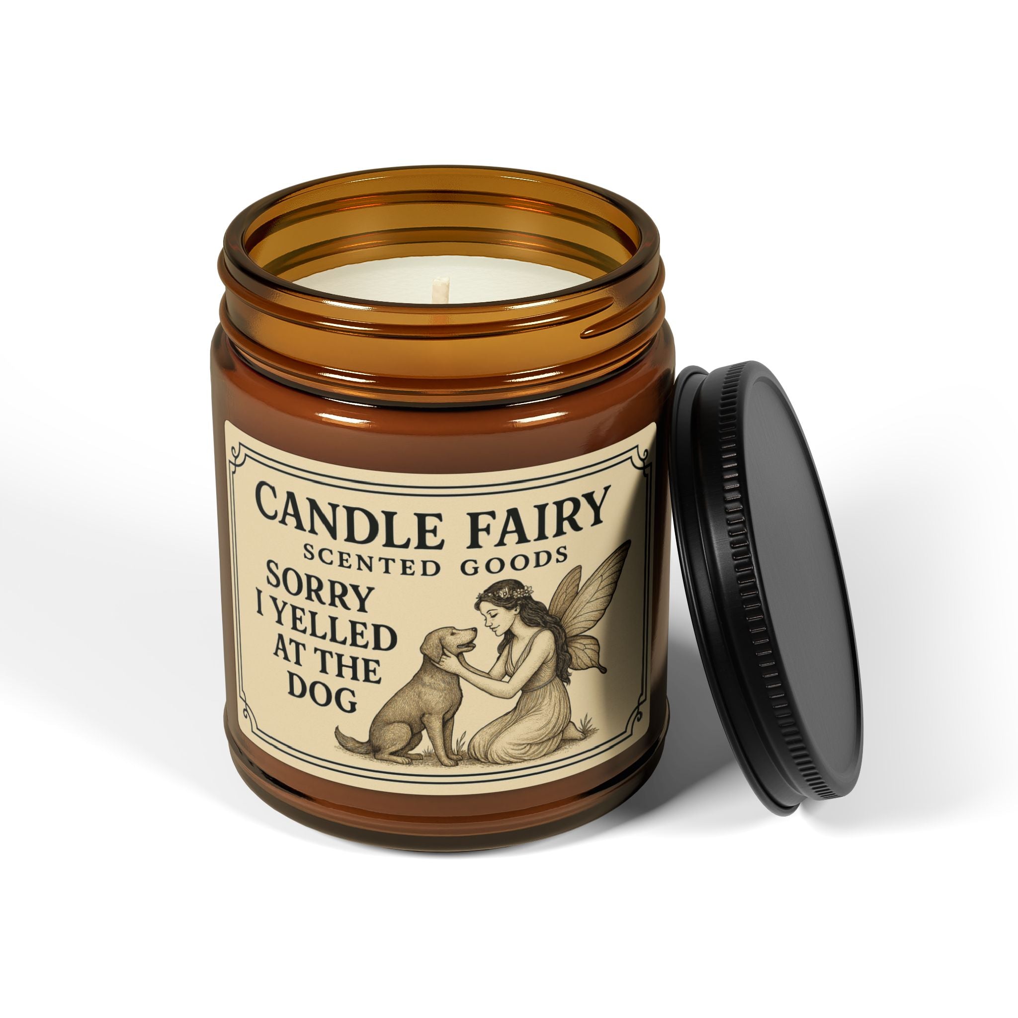 Sorry I Yelled at the Dog Soy Candle — Amber Jar Scented Candle