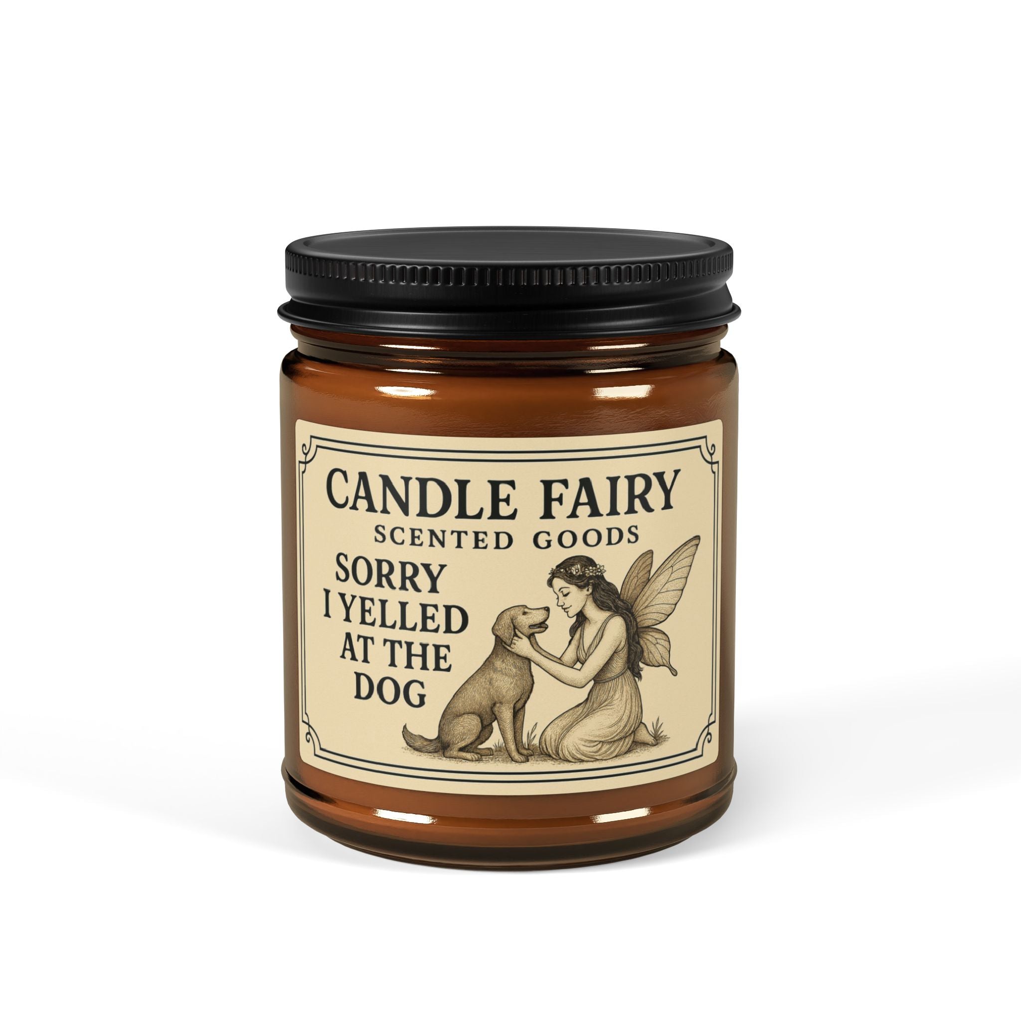 Sorry I Yelled at the Dog Soy Candle — Amber Jar Scented Candle