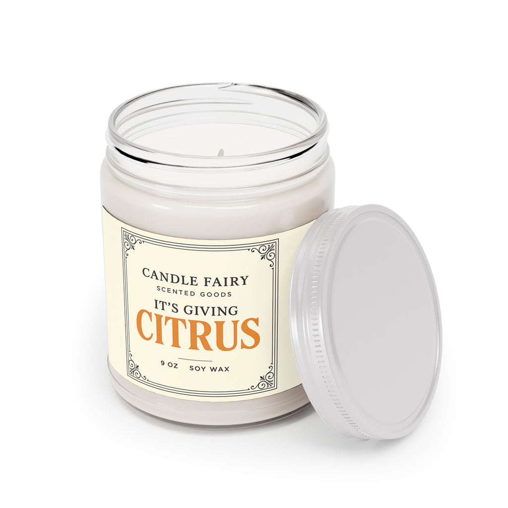 It's Giving Citrus Soy Candle - 9oz Scented Jar (White Lid)