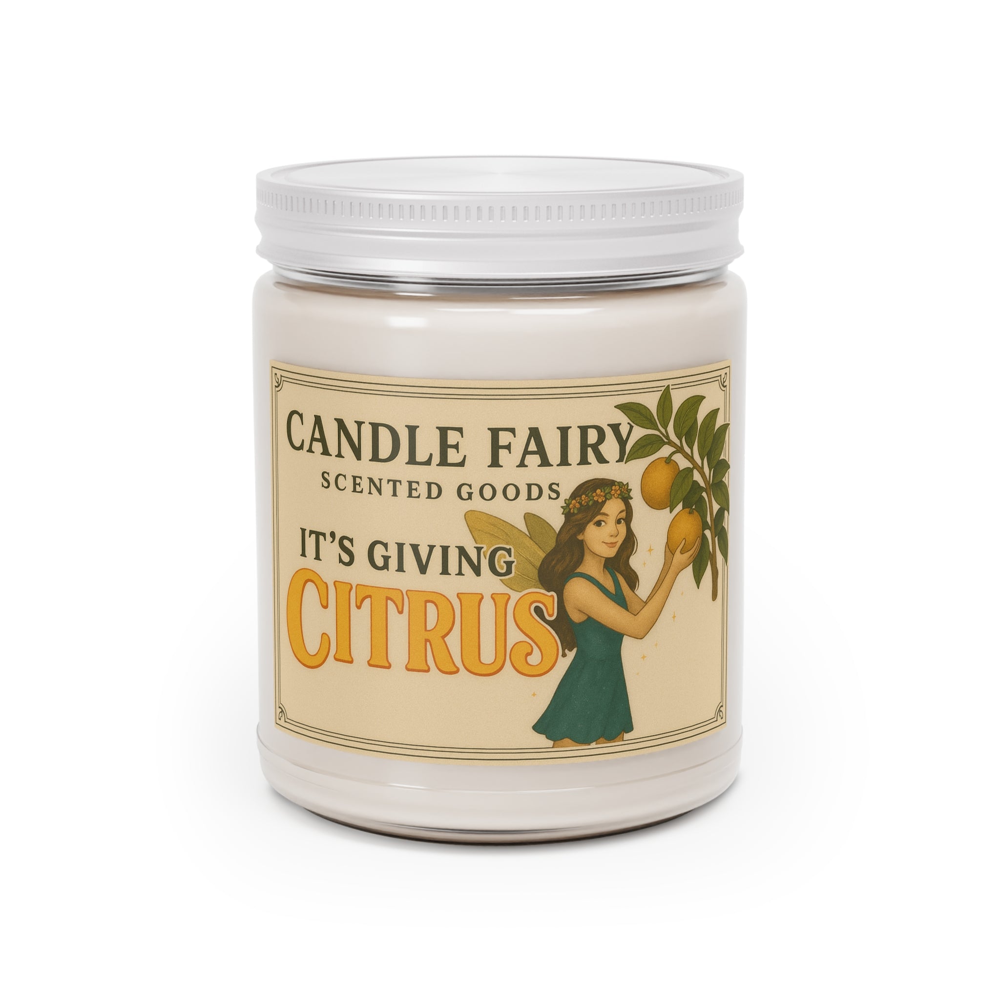 It's Giving Citrus Soy Candle - 9oz Scented Jar (White Lid)