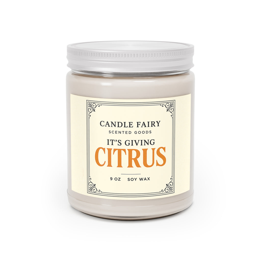 It's Giving Citrus Soy Candle - 9oz Scented Jar (White Lid)