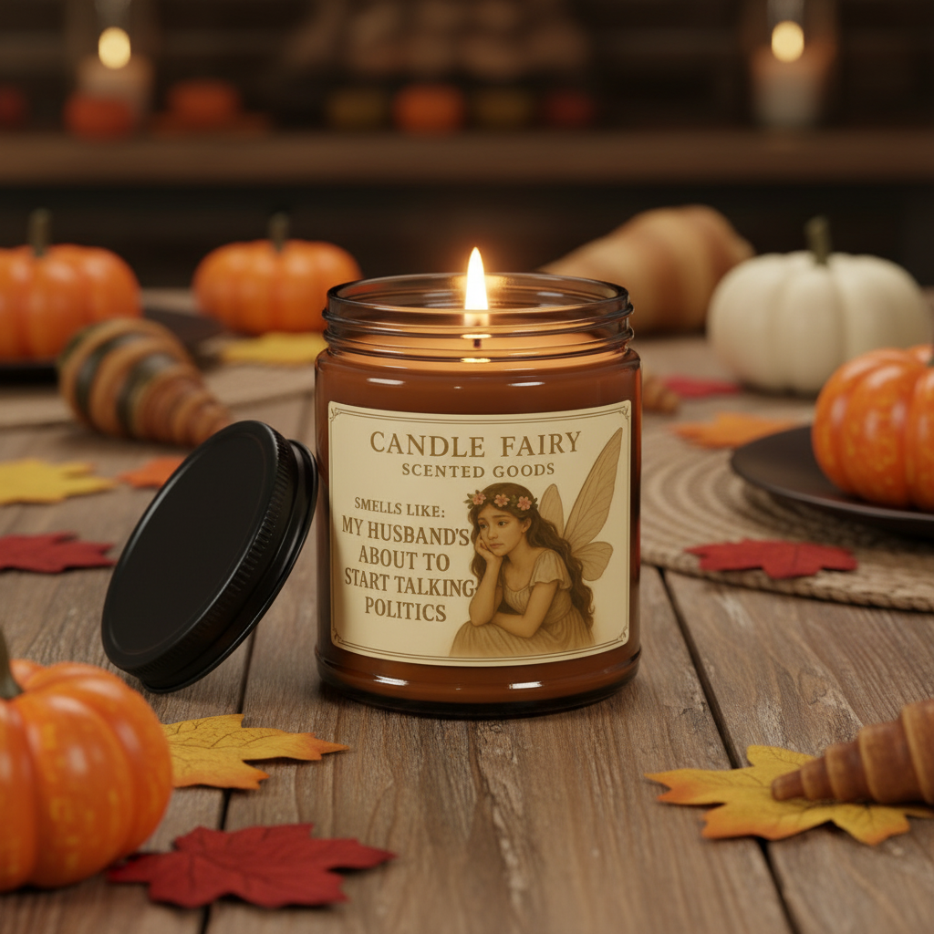 "Smells Like My Husband’s About to Start Talking Politics" Scented Candle