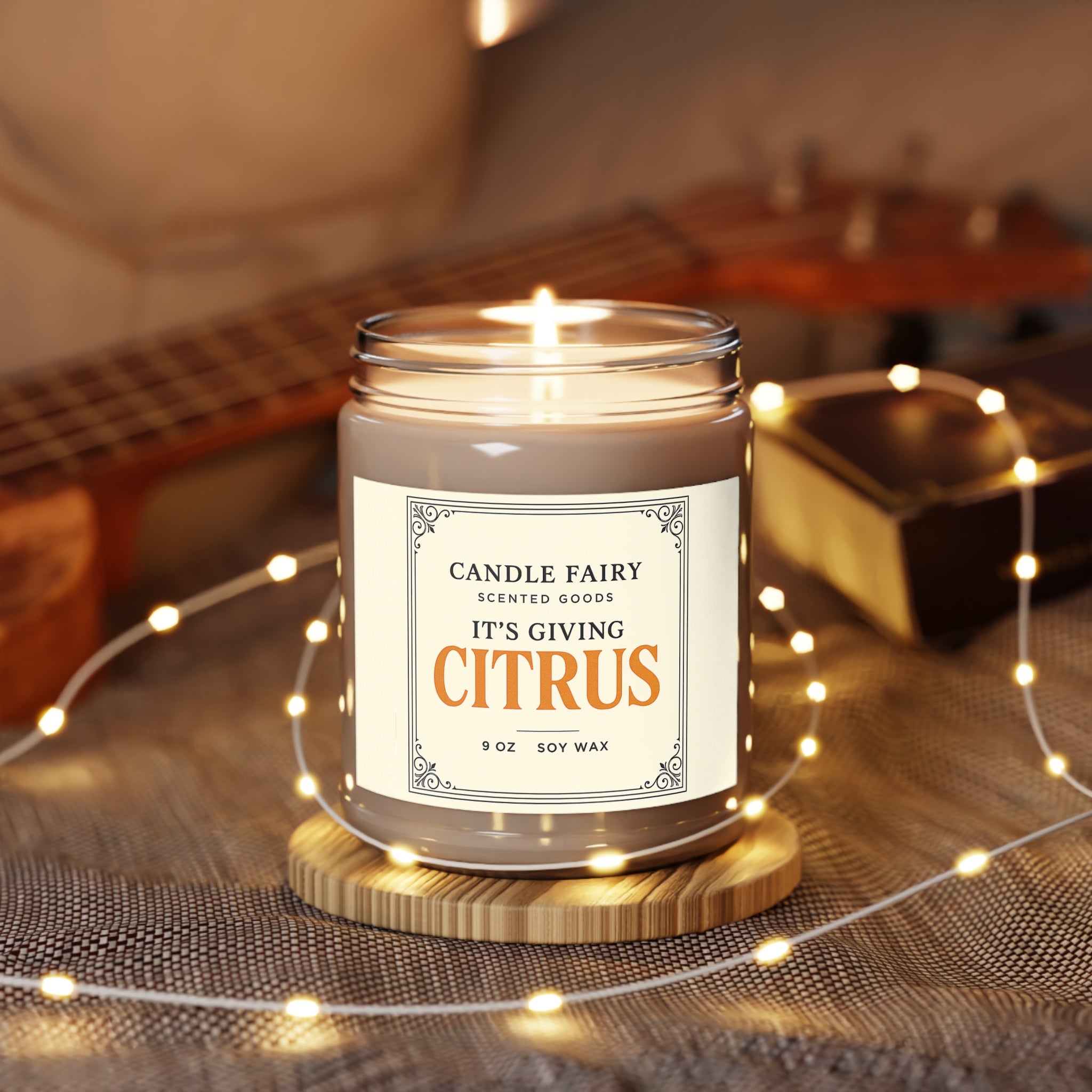 It's Giving Citrus Soy Candle - 9oz Scented Jar (White Lid)